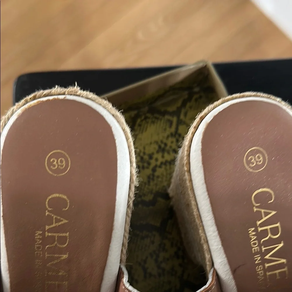 Cream Espadrille Platform Shoes with Slip-On Design - Picture 9 of 10